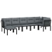 Juego de muebles de jardín 7 pzas ratán sintético negro y gris