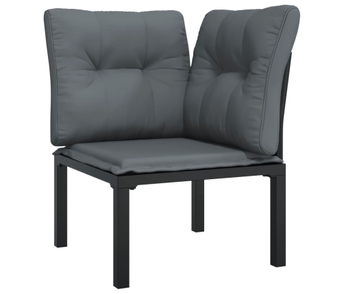 Juego de muebles de jardín 7 pzas ratán sintético negro y gris