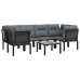 Juego de muebles de jardín 7 pzas ratán sintético negro y gris