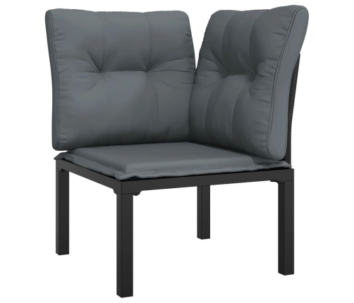 Juego de muebles de jardín 7 pzas ratán sintético negro y gris