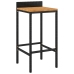 Mesa bar y taburetes jardín 7 pzas madera acacia ratán PE negro