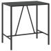 Mesa bar y taburetes jardín 5 pzas madera acacia ratán PE negro