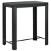 Mesa bar y taburetes jardín 5 pzas madera acacia ratán PE negro