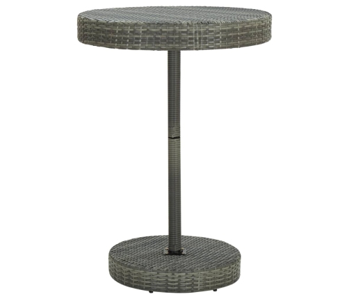 Mesa bar y taburetes jardín 5 pzas madera acacia ratán PE gris