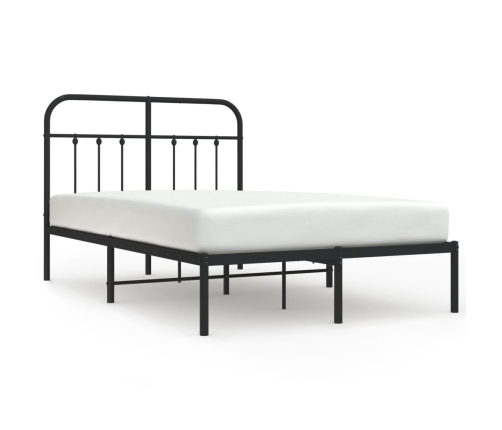 vidaXL Estructura de cama con cabecero metal negro 120x190 cm