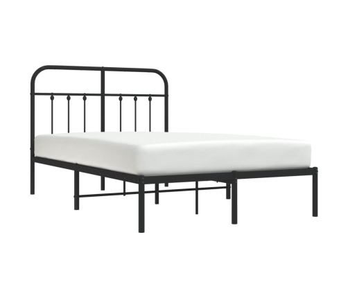 vidaXL Estructura de cama con cabecero metal negro 120x190 cm