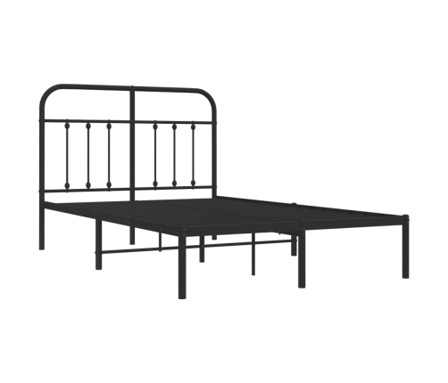 vidaXL Estructura de cama con cabecero metal negro 120x190 cm