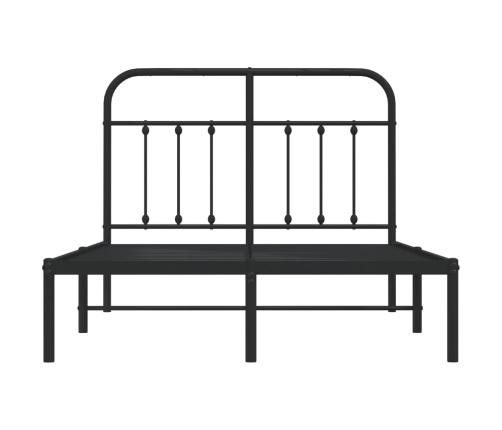 vidaXL Estructura de cama con cabecero metal negro 120x190 cm