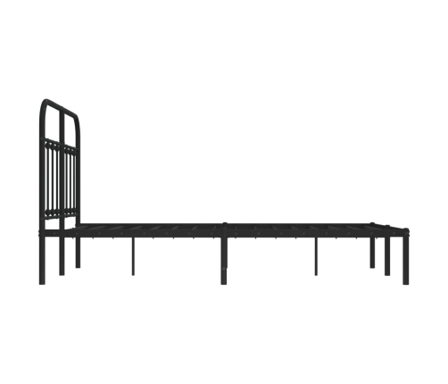 vidaXL Estructura de cama con cabecero metal negro 120x190 cm