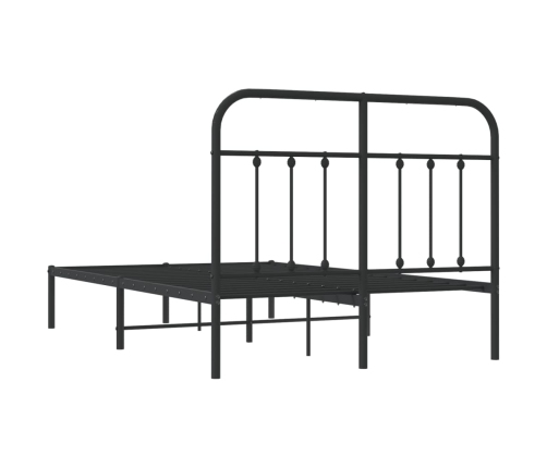 vidaXL Estructura de cama con cabecero metal negro 120x190 cm