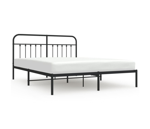 vidaXL Estructura de cama con cabecero metal negro 180x200 cm