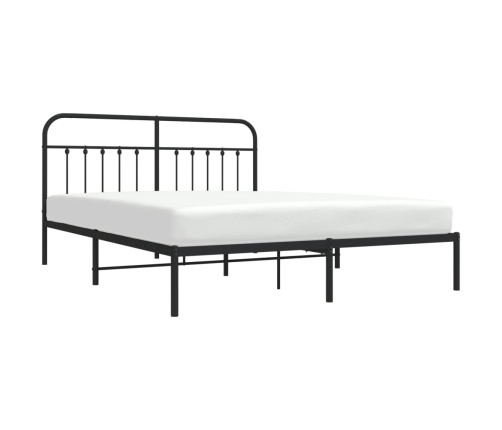 vidaXL Estructura de cama con cabecero metal negro 180x200 cm