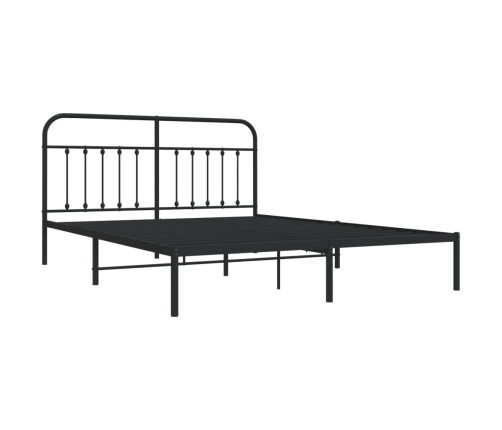 vidaXL Estructura de cama con cabecero metal negro 180x200 cm