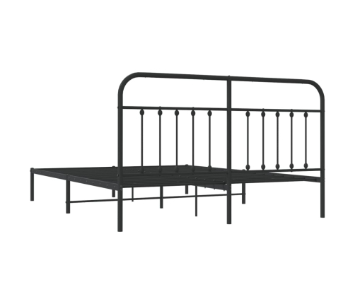 vidaXL Estructura de cama con cabecero metal negro 180x200 cm