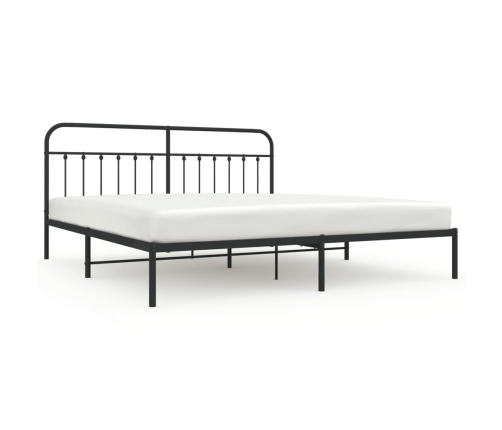 Estructura cama sin colchón con cabecero metal negro 193x203 cm