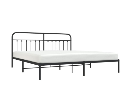 Estructura cama sin colchón con cabecero metal negro 193x203 cm