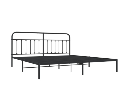 Estructura cama sin colchón con cabecero metal negro 193x203 cm