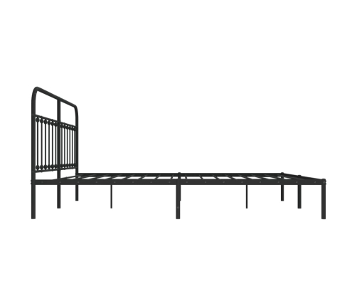 Estructura cama sin colchón con cabecero metal negro 193x203 cm