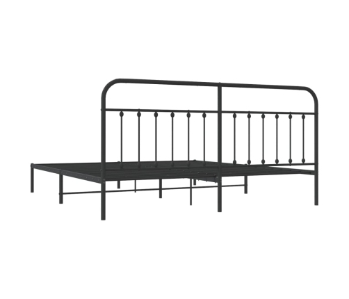 Estructura cama sin colchón con cabecero metal negro 193x203 cm