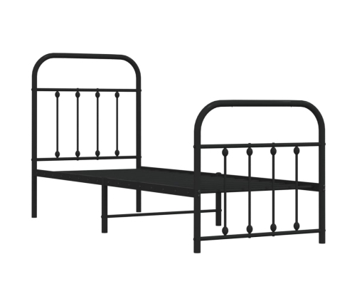 Estructura cama sin colchón con estribo metal negro 75x190 cm