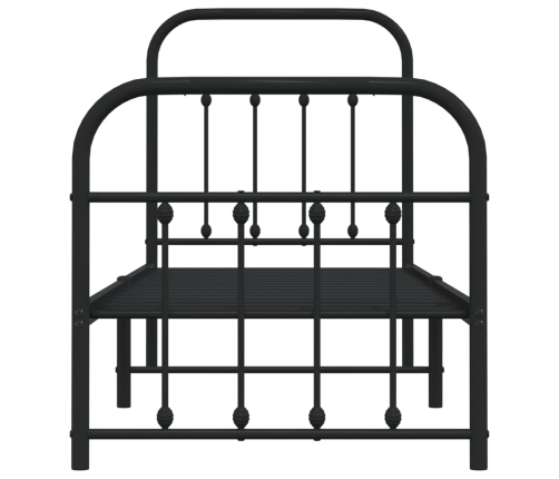 Estructura cama sin colchón con estribo metal negro 75x190 cm