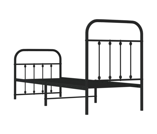 Estructura cama sin colchón con estribo metal negro 75x190 cm