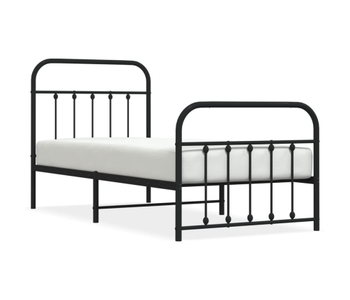 Estructura cama sin colchón con estribo metal negro 90x190 cm