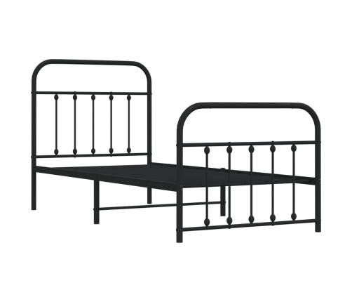 Estructura cama sin colchón con estribo metal negro 90x190 cm
