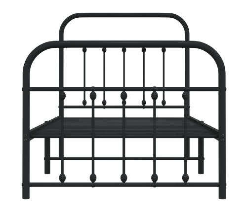 Estructura cama sin colchón con estribo metal negro 90x190 cm