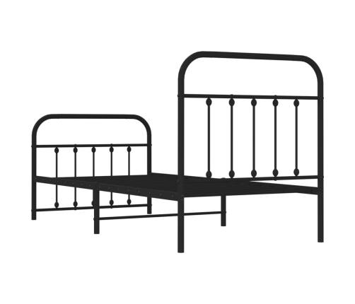 Estructura cama sin colchón con estribo metal negro 90x190 cm