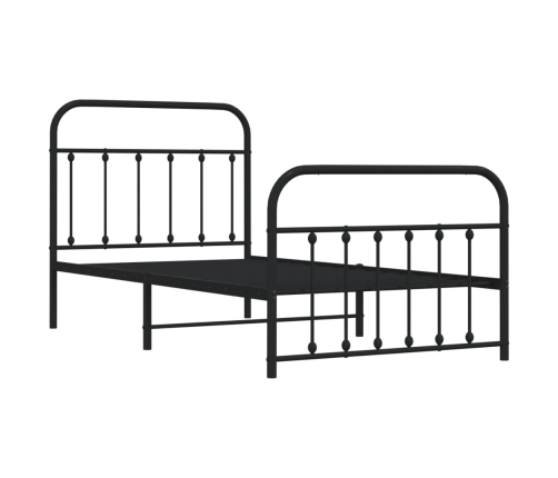 Estructura cama sin colchón con estribo metal negro 100x190 cm