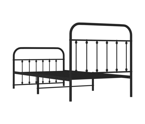 Estructura cama sin colchón con estribo metal negro 100x190 cm