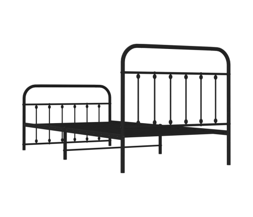 Estructura cama sin colchón con estribo metal negro 100x200 cm