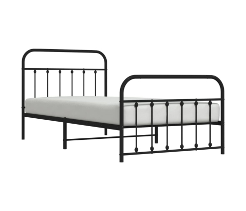 Estructura cama sin colchón con estribo metal negro 107x203 cm