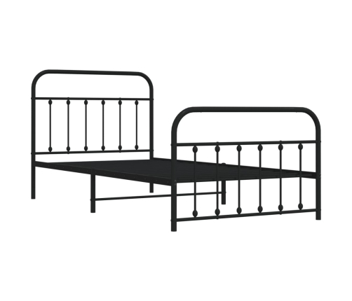 Estructura cama sin colchón con estribo metal negro 107x203 cm