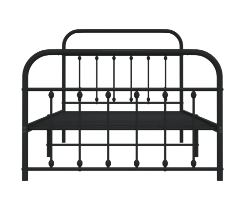 Estructura cama sin colchón con estribo metal negro 107x203 cm