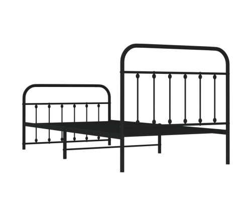 Estructura cama sin colchón con estribo metal negro 107x203 cm