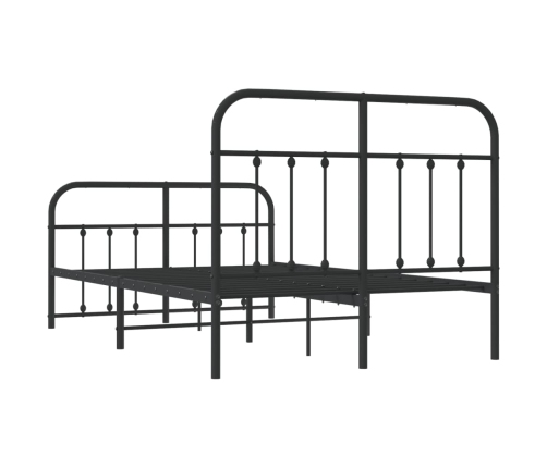 Estructura cama sin colchón con estribo metal negro 120x200 cm