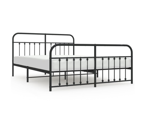 Estructura cama sin colchón con estribo metal negro 183x213 cm