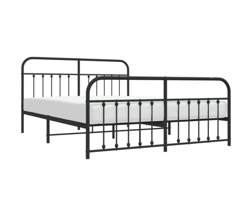 Estructura cama sin colchón con estribo metal negro 183x213 cm