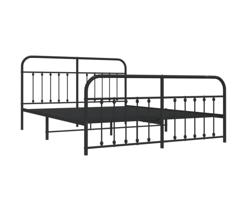 Estructura cama sin colchón con estribo metal negro 183x213 cm