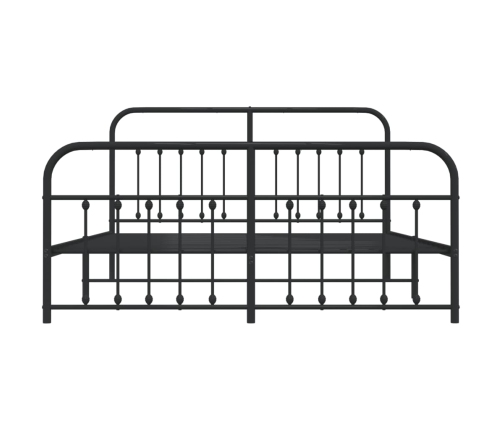 Estructura cama sin colchón con estribo metal negro 183x213 cm