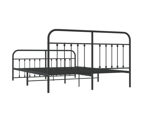 Estructura cama sin colchón con estribo metal negro 183x213 cm