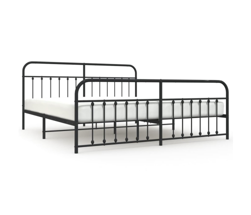 Estructura cama sin colchón con estribo metal negro 193x203 cm