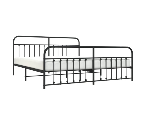 Estructura cama sin colchón con estribo metal negro 193x203 cm