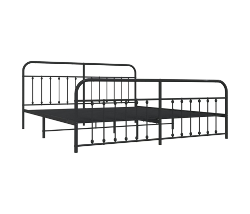 Estructura cama sin colchón con estribo metal negro 193x203 cm