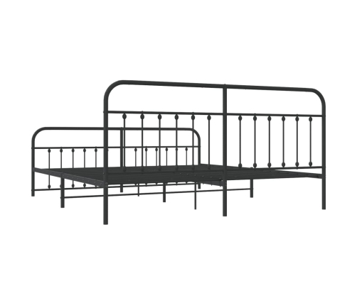 Estructura cama sin colchón con estribo metal negro 193x203 cm