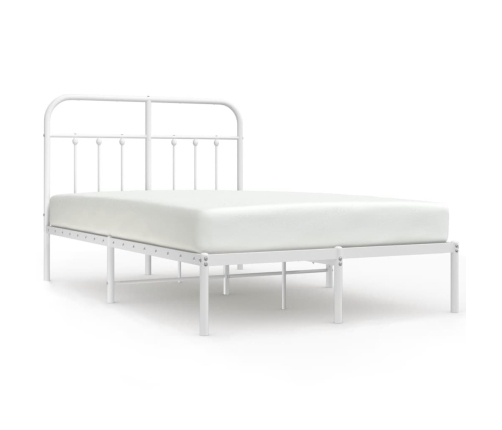 Estructura cama sin colchón con cabecero metal blanco 120x190cm