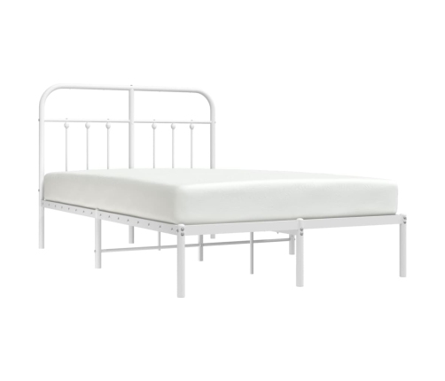 Estructura cama sin colchón con cabecero metal blanco 120x190cm