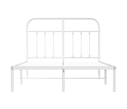 Estructura cama sin colchón con cabecero metal blanco 120x190cm